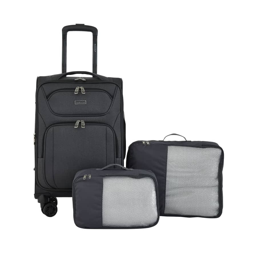 Travelers Club 3-Piece Rolling Soft Side Travel Luggage Set: $20