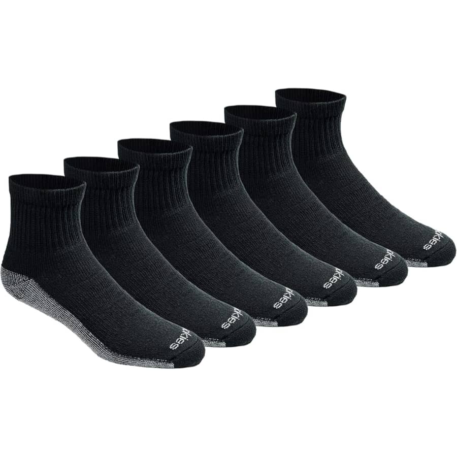 Dickies Men's Dri-Tech Quarter Socks 6-Pack: $7.83