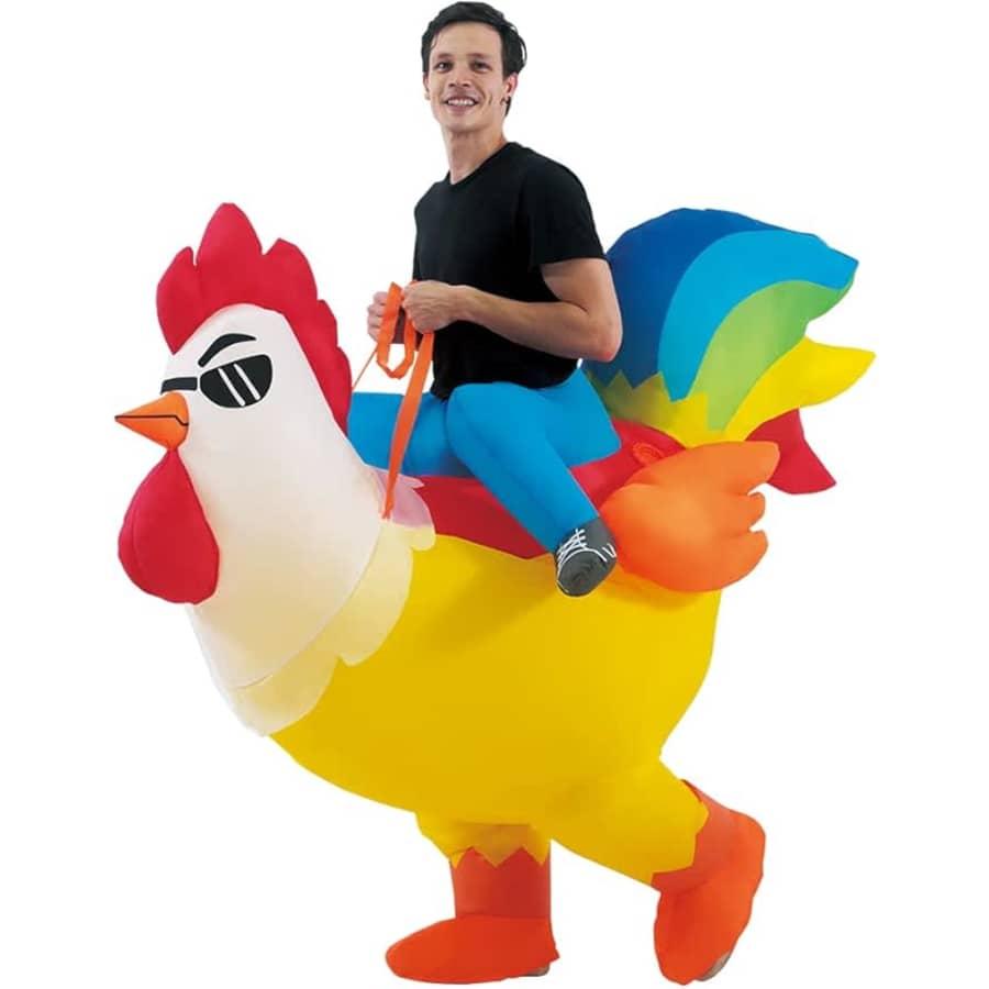 Inflatable Adult Blow Up Chicken Ride On Costume: $26 Inflatable Adult Blow Up Chicken Ride On Costume: $26