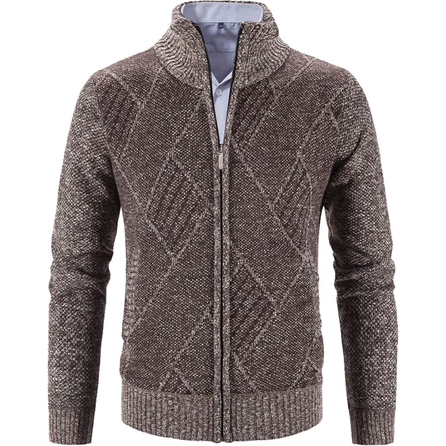 VtuAOL Men's Fleece Lined Cardigan Sweater: $13.25