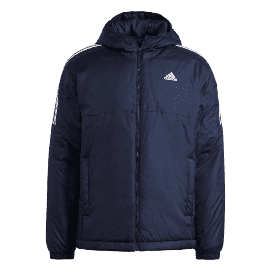 adidas Men's Essentials 3-Stripes Insulated Hooded Jacket: $27