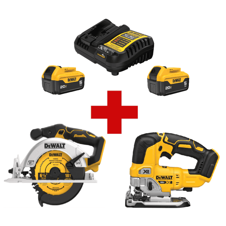 DeWalt 20V MAX Lithium-Ion 5Ah Battery Starter Kit: $299 + 2 Free Tools DeWalt 20V MAX Lithium-Ion 5Ah Battery Starter Kit: $299 + 2 Free Tools