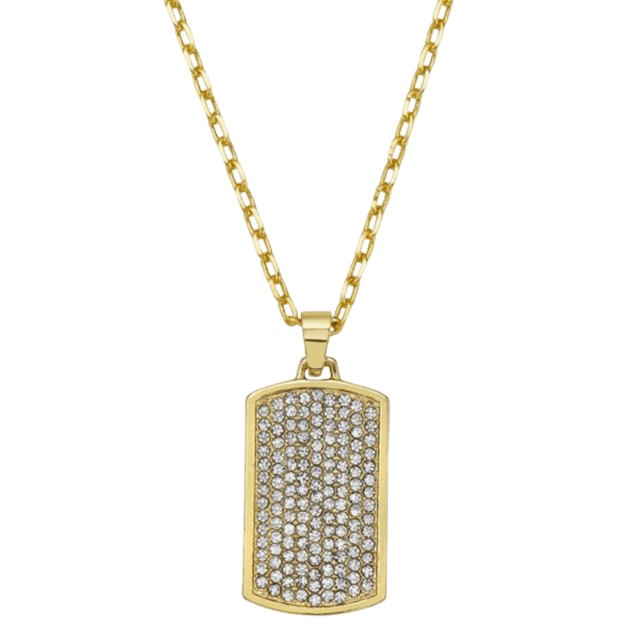 Adornia Men's Pavé Dog Tag Pendant Necklace: $18