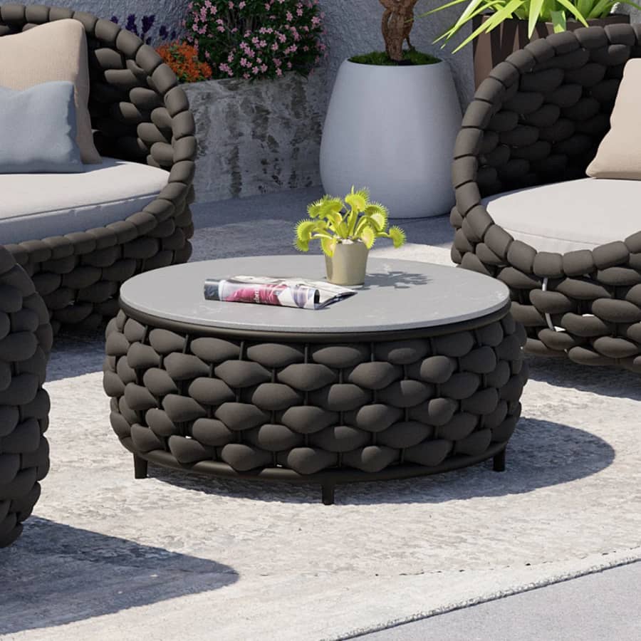 Homary Tatta Sintered Stone Outdoor Coffee Table: $245 Homary Tatta Sintered Stone Outdoor Coffee Table: $245