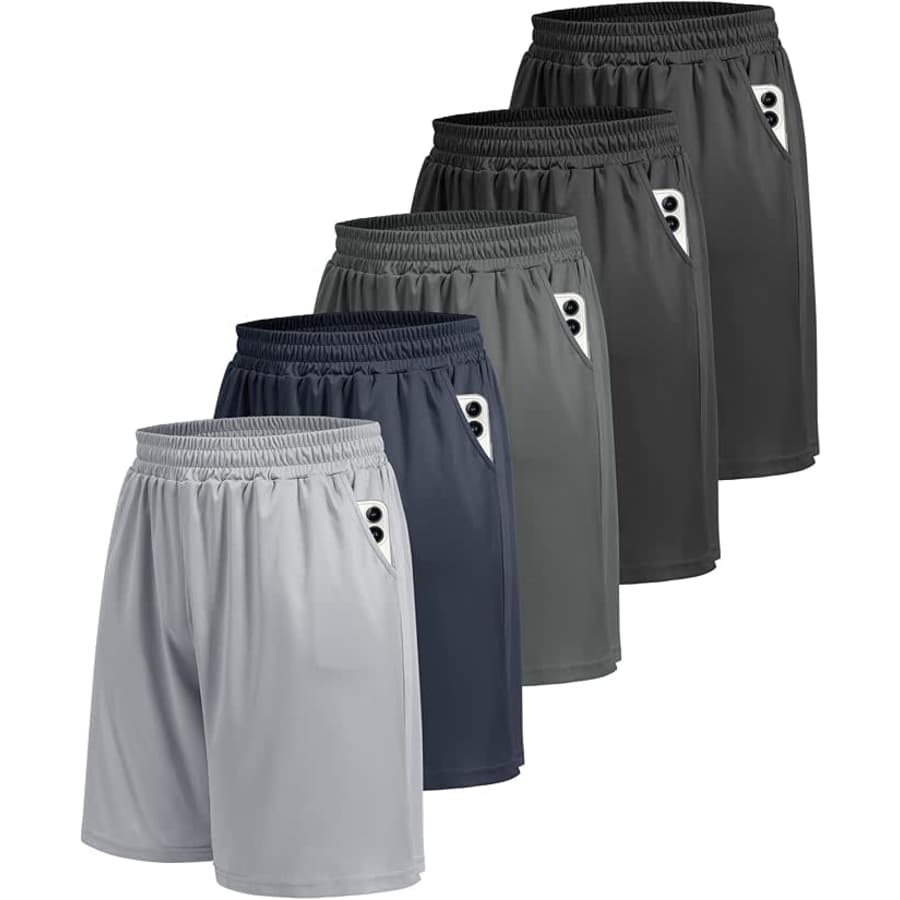 Men's Gym Shorts 5-Pack (L only): $24
