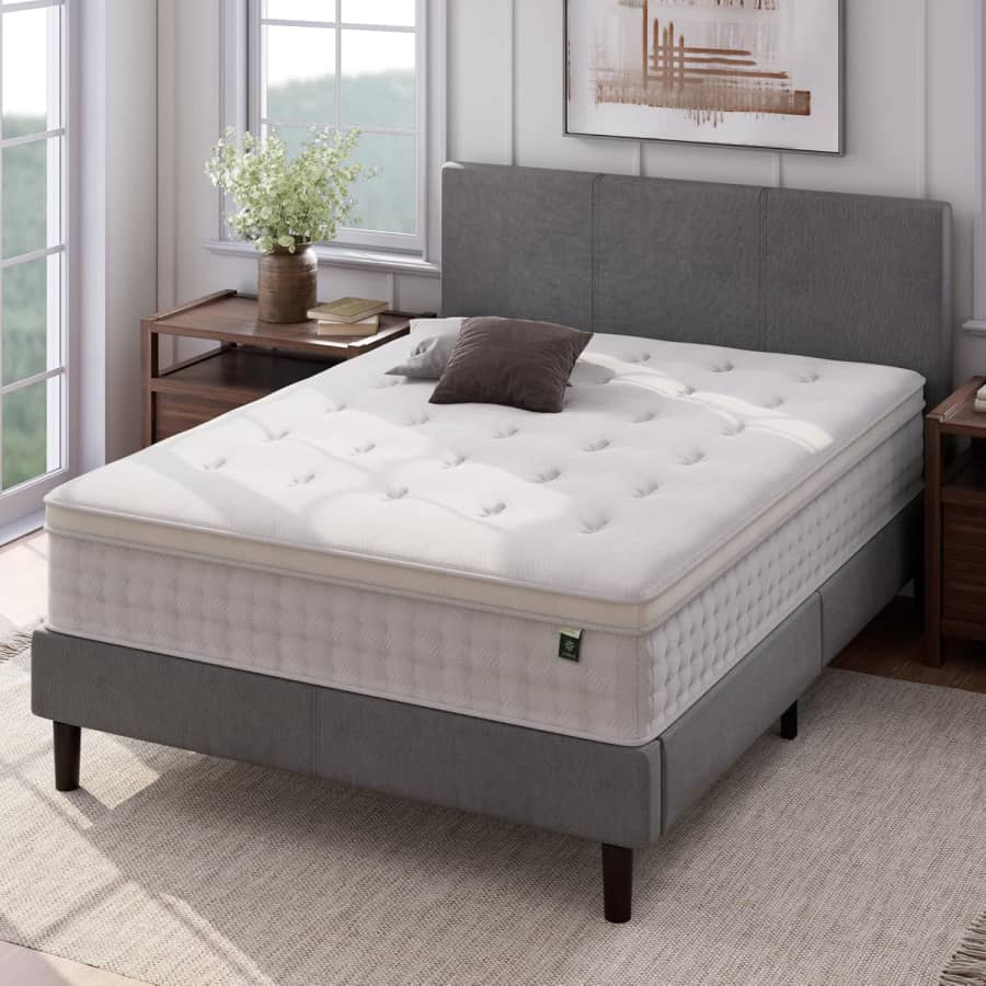 Zinus 12" Euro Top Pocket Spring Hybrid Queen Mattress: $185.27
