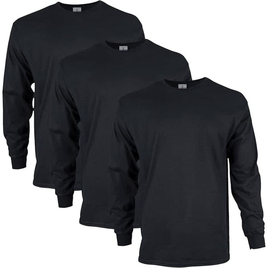 Gildan Adult Ultra Cotton Long Sleeve T-Shirt 3-Pack: $13