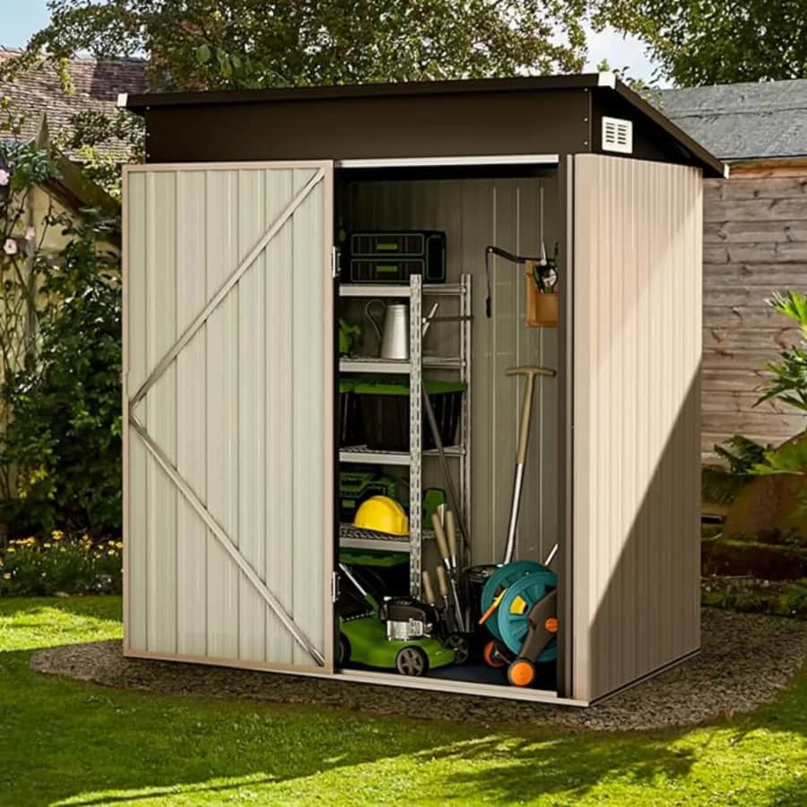 Aoxun 5x3-Foot Metal Storage Shed: $130