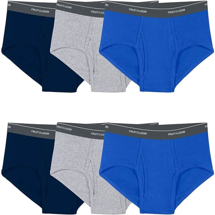 Fruit of the Loom Men's Cotton Briefs 6-Pack: $11