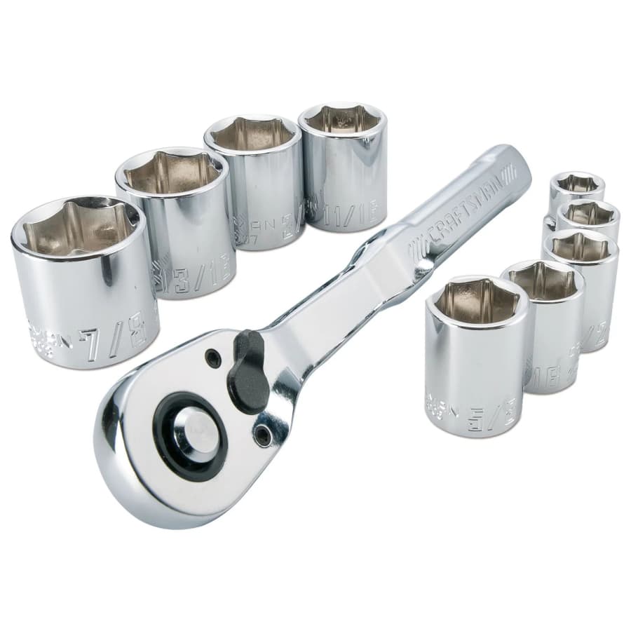 Craftsman 10-Piece Standard (SAE) Polished Chrome Mechanics Tool Set: $15