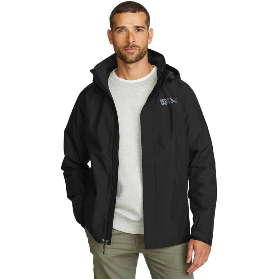 Eddie Bauer Men's Packable Waterproof Rainfoil Rain Jacket: $55 Eddie Bauer Men's Packable Waterproof Rainfoil Rain Jacket: $55