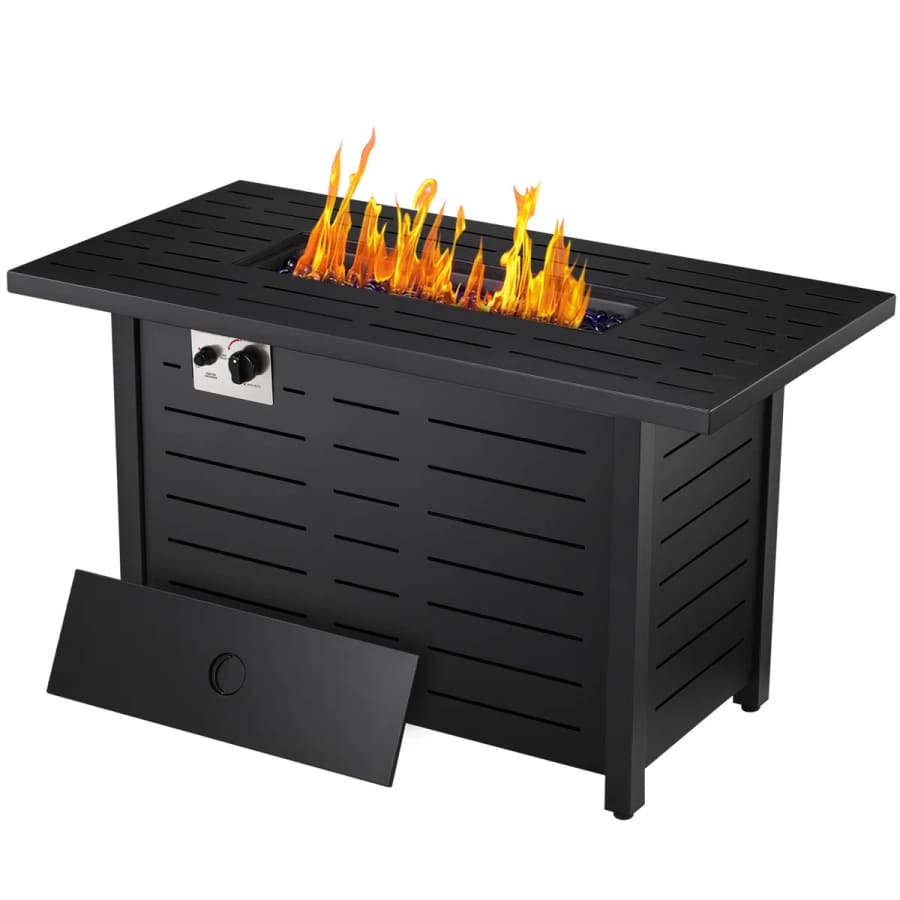 R.W. Flame Iron Propane Outdoor Fire Pit Table with Cover: $219 R.W. Flame Iron Propane Outdoor Fire Pit Table with Cover: $219