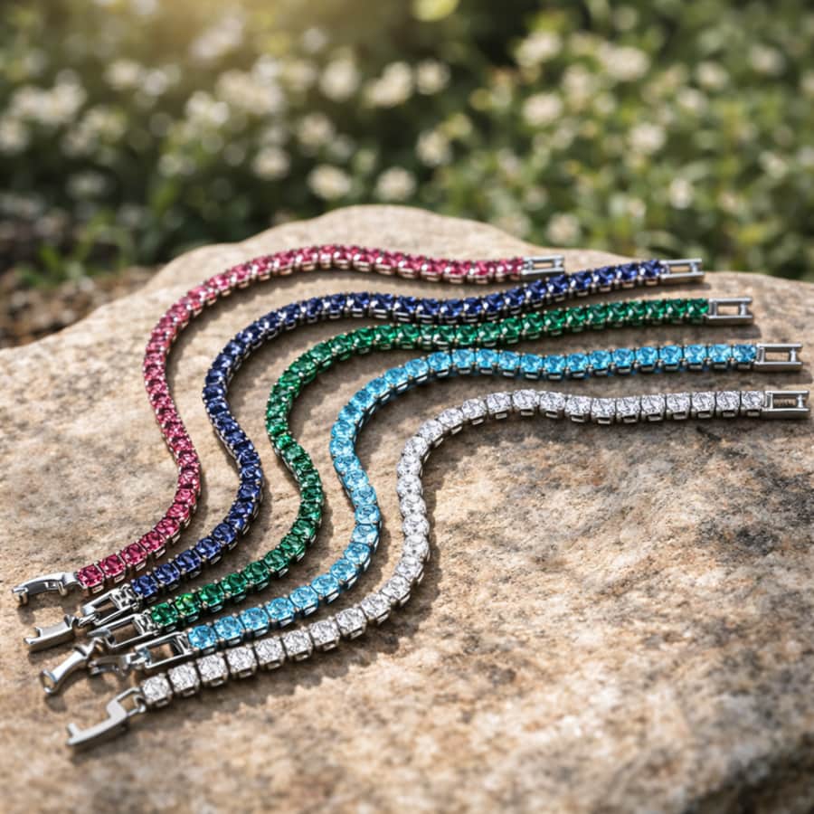 Classic Lab Created Tennis Bracelet: $14