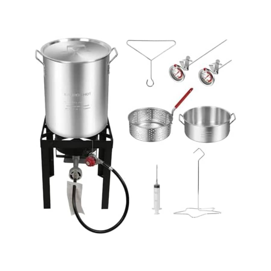 Red Mountain Valley Propane 30qt Turkey Fryer w/ 10qt Fish Fryer: $62