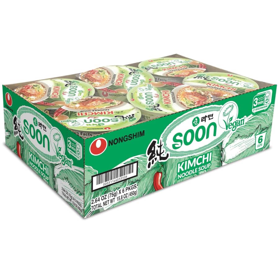 Nongshim Soon Vegan Kimchi Noodle Cup 6-Pack: $7.49 via Sub & Save