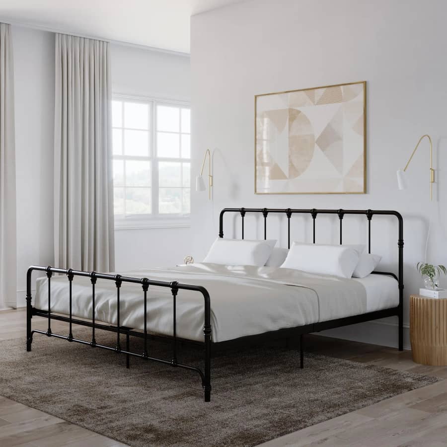 Mainstays Farmhouse Metal King Bed: $115 Mainstays Farmhouse Metal King Bed: $115