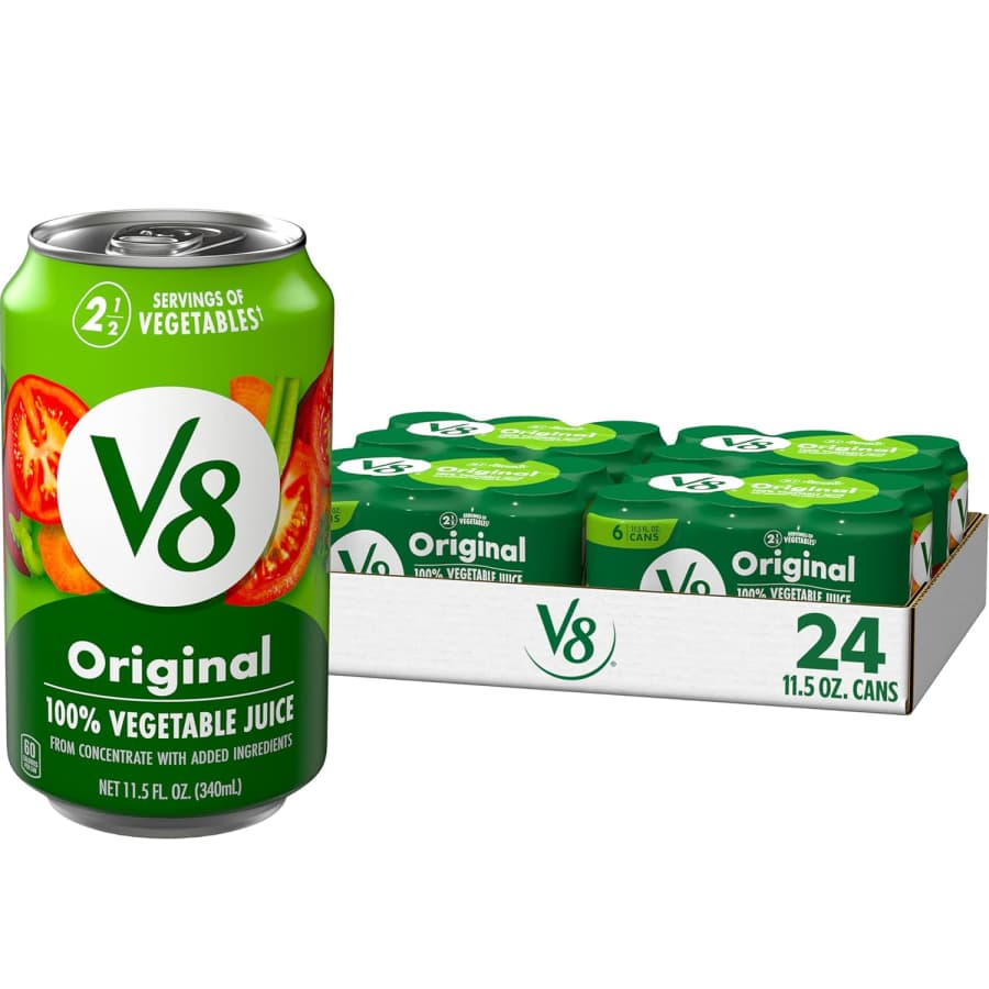 V8 Original 100% Vegetable Juice 11.5-oz. Can 24-Pack: $10 via Sub. & Save V8 Original 100% Vegetable Juice 11.5-oz. Can 24-Pack: $10 via Sub. & Save