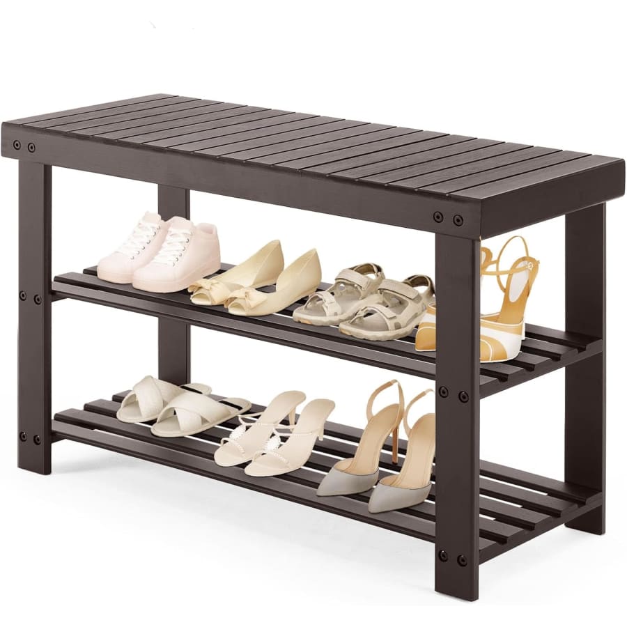 Dumos 3-Tier Bamboo Entryway Shoe Rack Bench: $24 Dumos 3-Tier Bamboo Entryway Shoe Rack Bench: $24