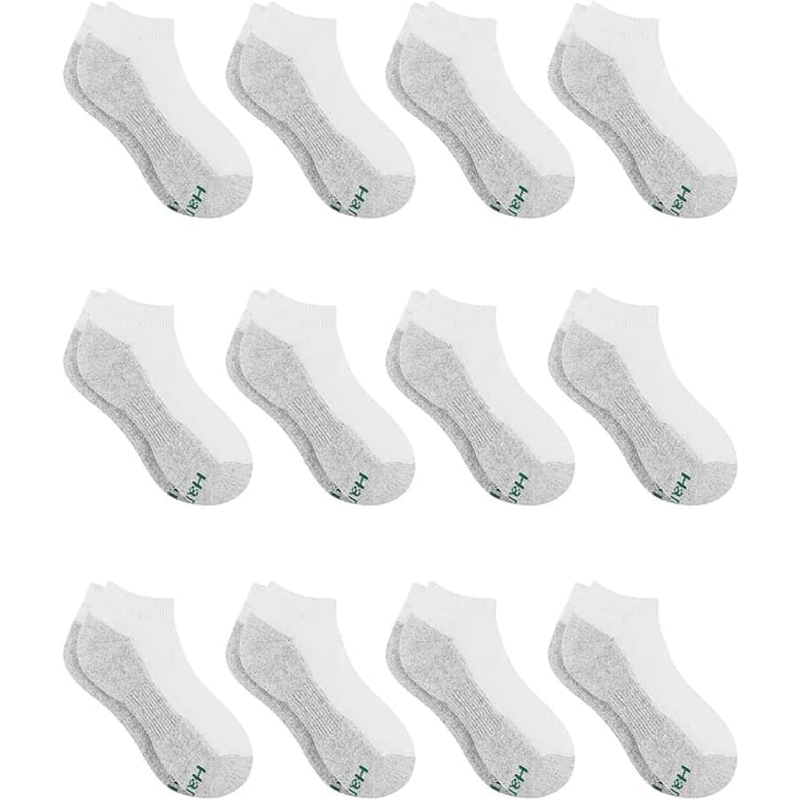 Hanes Boys' Double Tough Cushioned Ankle Socks 12-Pack: $3.78