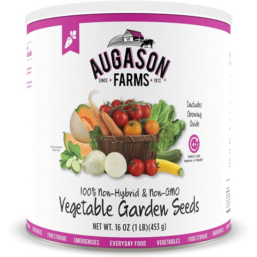 Augason Farms Vegetable Garden Seeds 13 Variety 1-lb. Can: $19