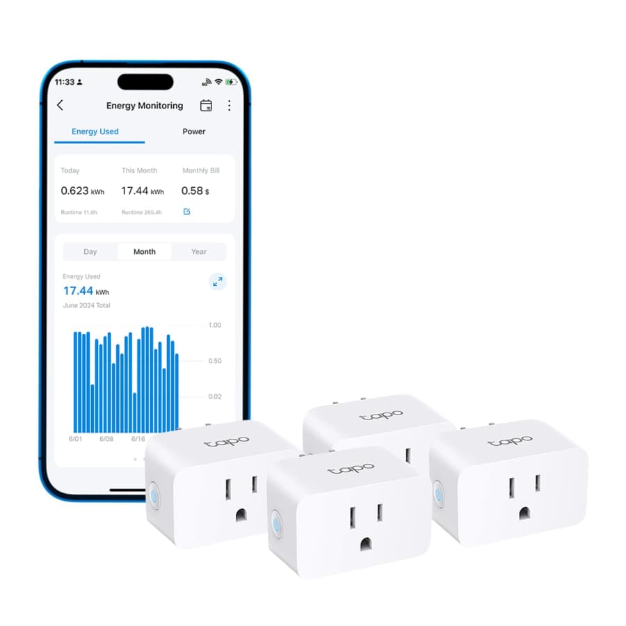 TP-Link Tapo Energy Monitoring Smart Plug 4-Pack: $23 / Prime