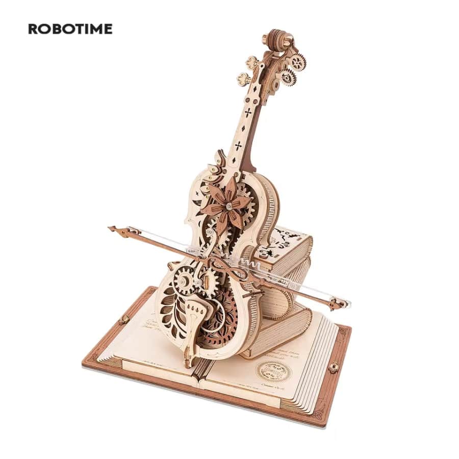 Robotime 3D Wooden Cello Puzzle Music Box: $26