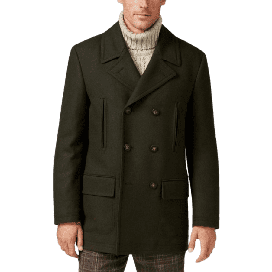 Michael Kors Men's Classic Fit Double-Breasted Wool Blend Peacoat: $59.99