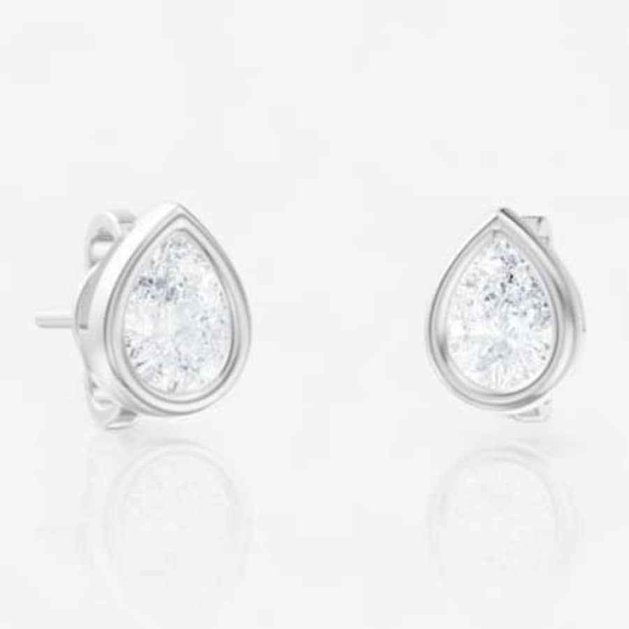 0.5-tcw Pear Cut Lab-Grown Diamond Bezel Stud Earrings: $399