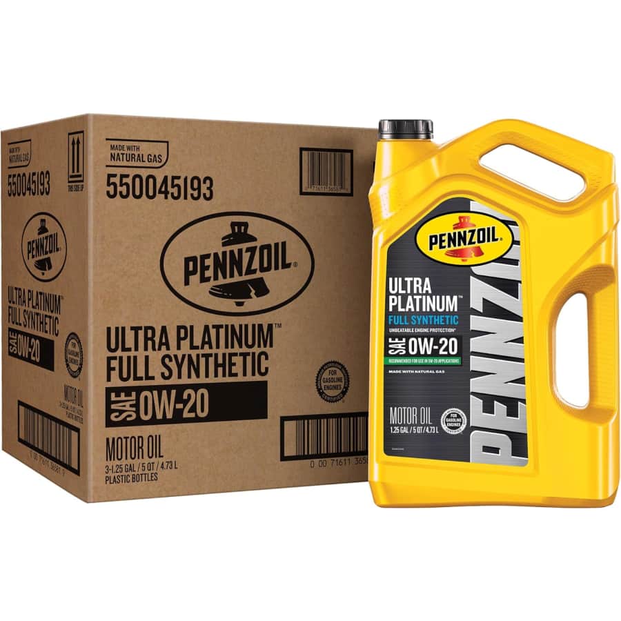 Pennzoil Ultra Platinum Full Synthetic 0W-20 5-Qt. Engine Oil 3-Pack: $71.34 Pennzoil Ultra Platinum Full Synthetic 0W-20 5-Qt. Engine Oil 3-Pack: $71.34