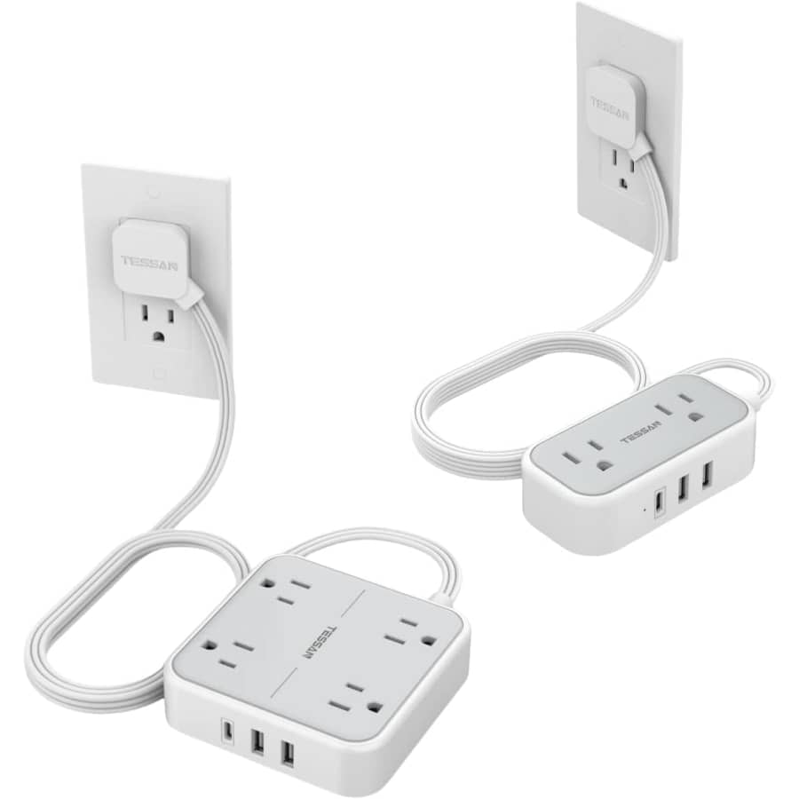 Tessan Flat Plug Power Strip Bundle: $32