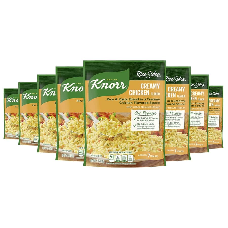 Knorr Rice Sides Creamy Chicken Flavor 5.7-oz. Side Dish Pouch 8-Pack: $7.30 via Sub & Save Knorr Rice Sides Creamy Chicken Flavor 5.7-oz. Side Dish Pouch 8-Pack: $7.30 via Sub & Save