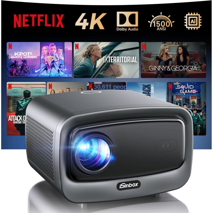 iSinbox Smart 4K Projector with Dolby Audio and Netflix: $147 w/ Prime iSinbox Smart 4K Projector with Dolby Audio and Netflix: $147 w/ Prime