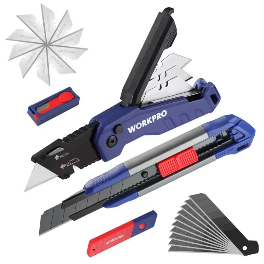Workpro 2-Piece Folding Utility Knife: $8.91