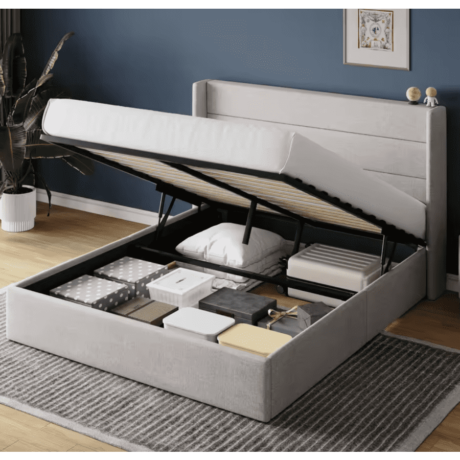 Hydraulic Lift-Up Queen Bed: $156