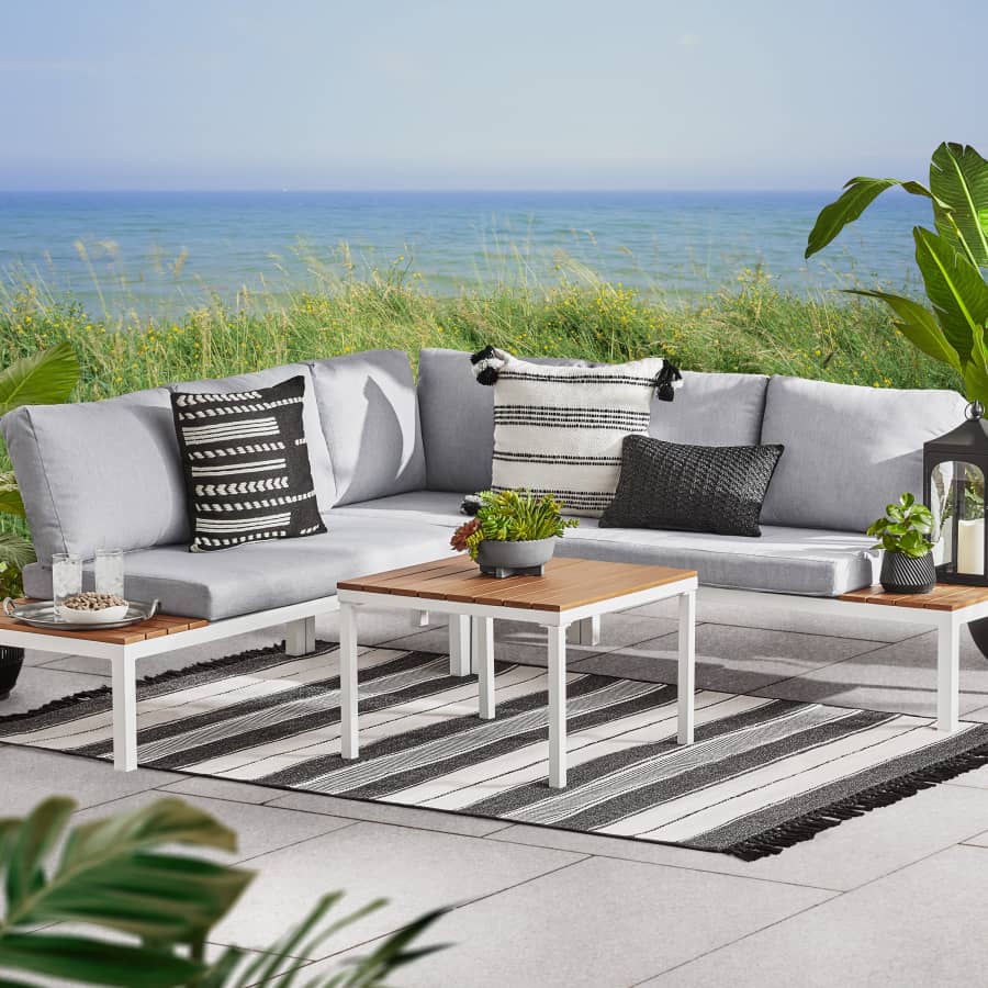 Mainstays Oakleigh 4-Piece Chaise Sectional Patio Furniture Set: $347