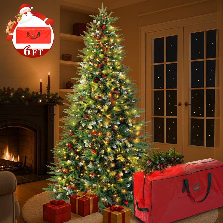 Yexmas 6-Foot Pre-Lit Artificial Christmas Tree: $74.99