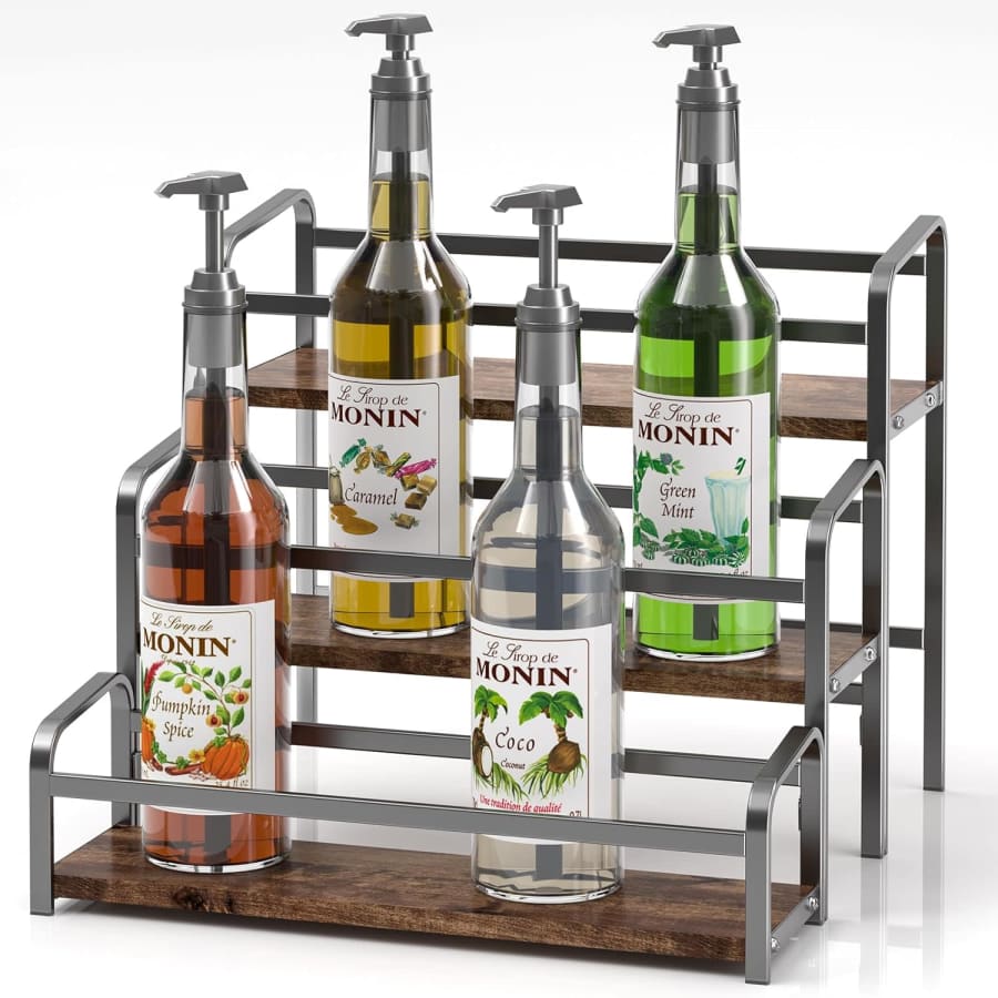 3-Tier Coffee Syrup Organizer: $15 3-Tier Coffee Syrup Organizer: $15