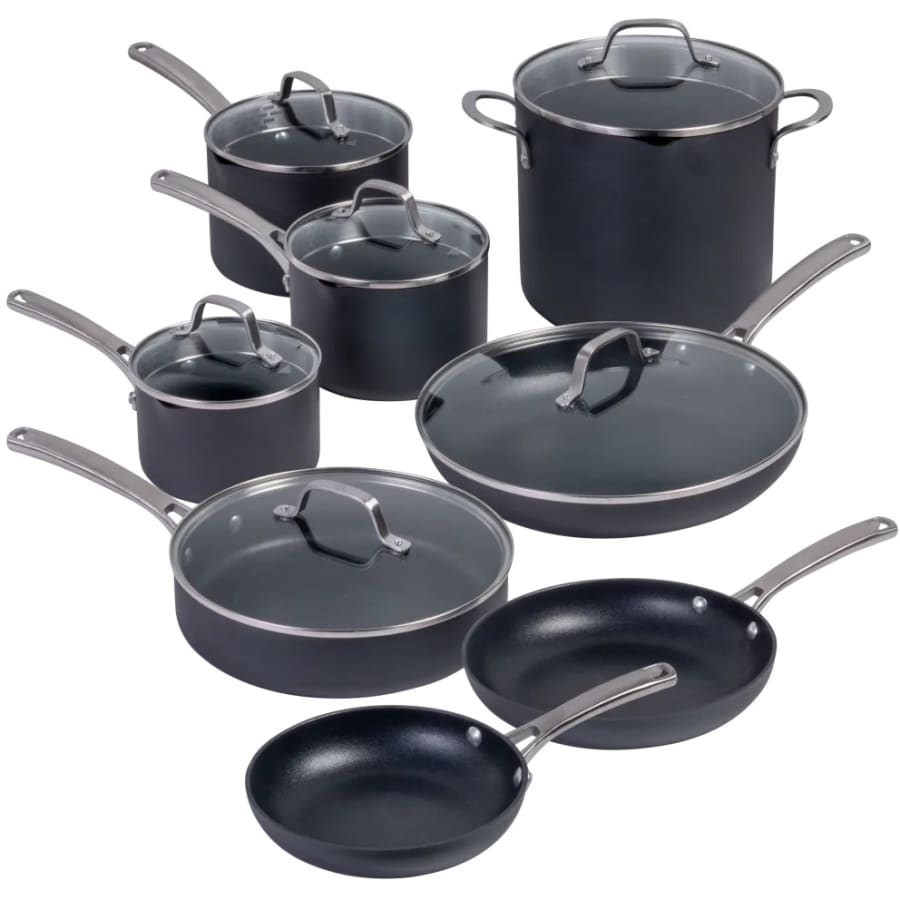 Calphalon Classic 14-Piece Hard-Anodized Cookware Set: $150