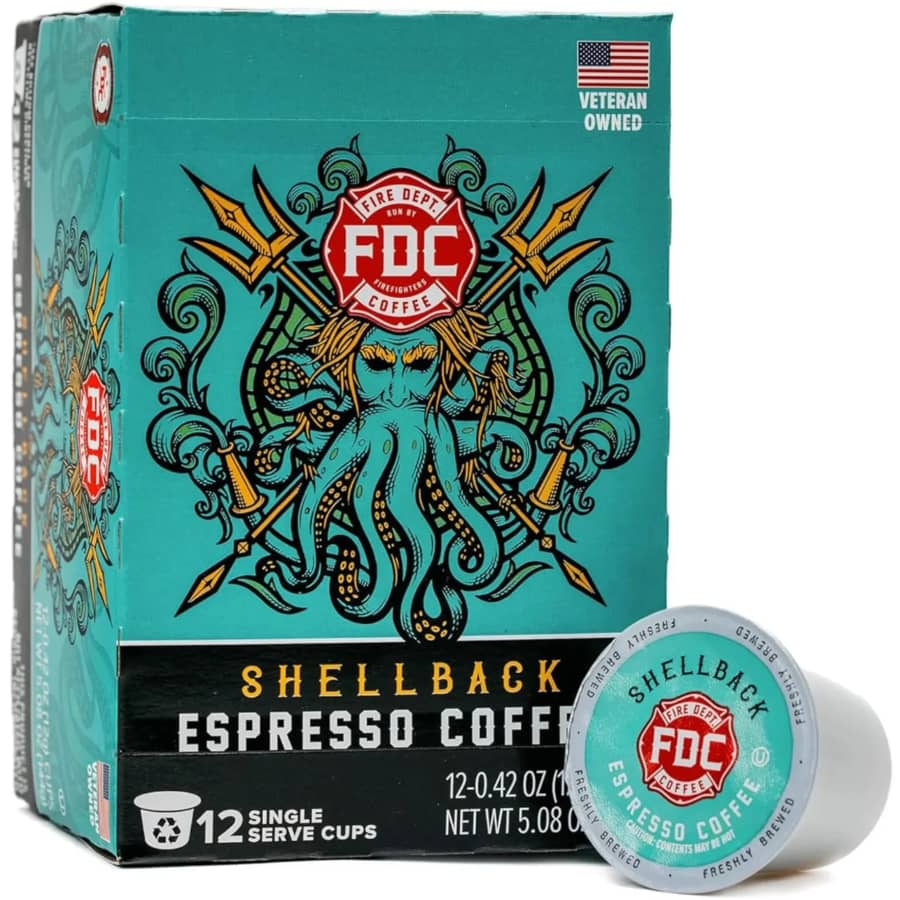 Fire Department Coffee Shellback Espresso K-Cup Coffee Pods 12-Pack: $9 Fire Department Coffee Shellback Espresso K-Cup Coffee Pods 12-Pack: $9