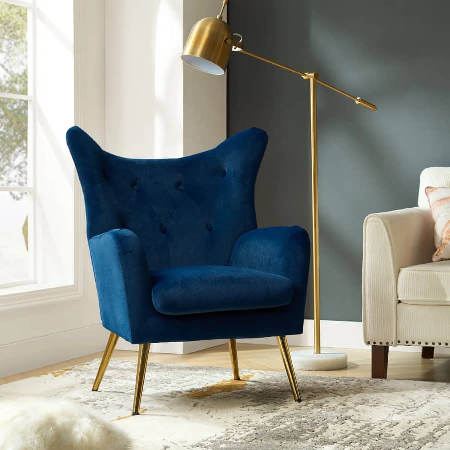 Wayfair Velvet Wingback Accent Chairs: Up to 50% off + extra 10% off