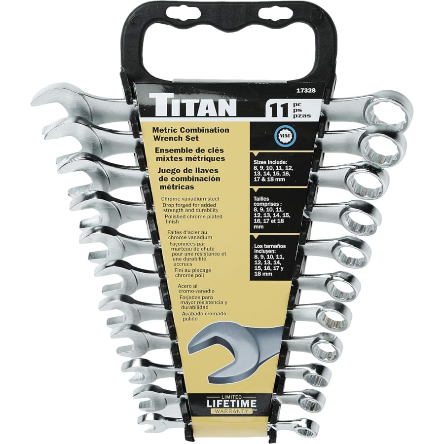 Titan 11-Piece Metric Raised Panel Combination Wrench Set: $11 Titan 11-Piece Metric Raised Panel Combination Wrench Set: $11