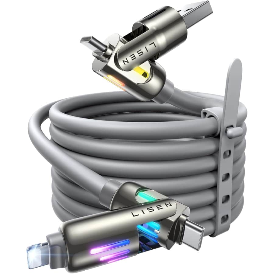 Lisen 4-in-1 6.6-Foot Chubby USB-C Cable: $9.99 Lisen 4-in-1 6.6-Foot Chubby USB-C Cable: $9.99