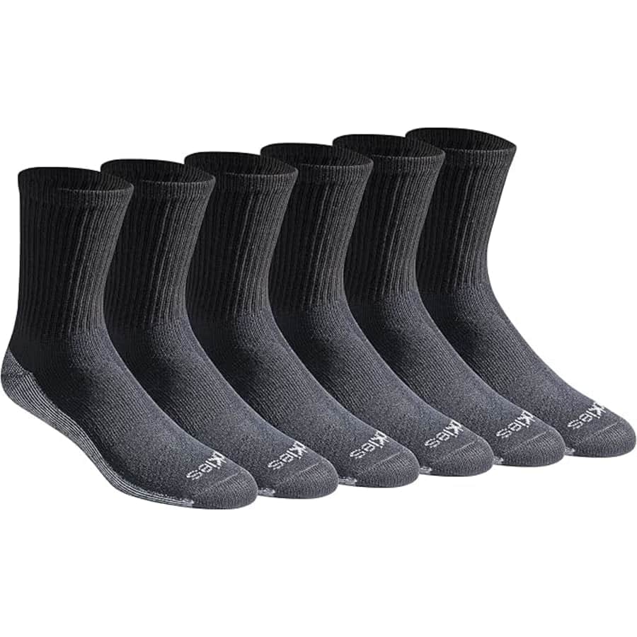 Dickies Men's Dri-tech Moisture Control Mid-crew Comfort Length Socks 6-Pack: $8.13