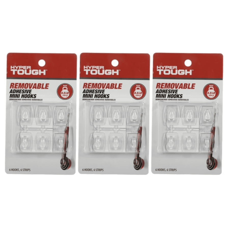 Hyper Tough Removable Adhesive Mini Hooks 18-Pack: $7.97 Hyper Tough Removable Adhesive Mini Hooks 18-Pack: $7.97