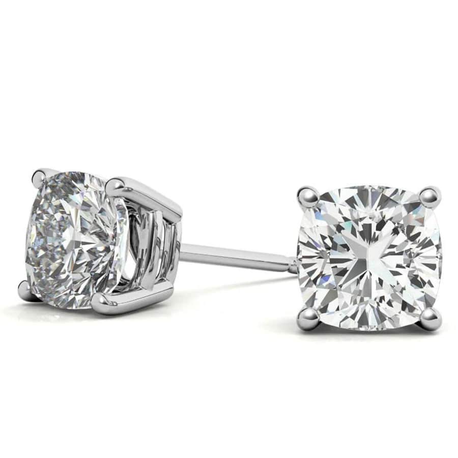 4.00-TCW Lab Created Moissanite Cushion Cut Stud Earrings: $99