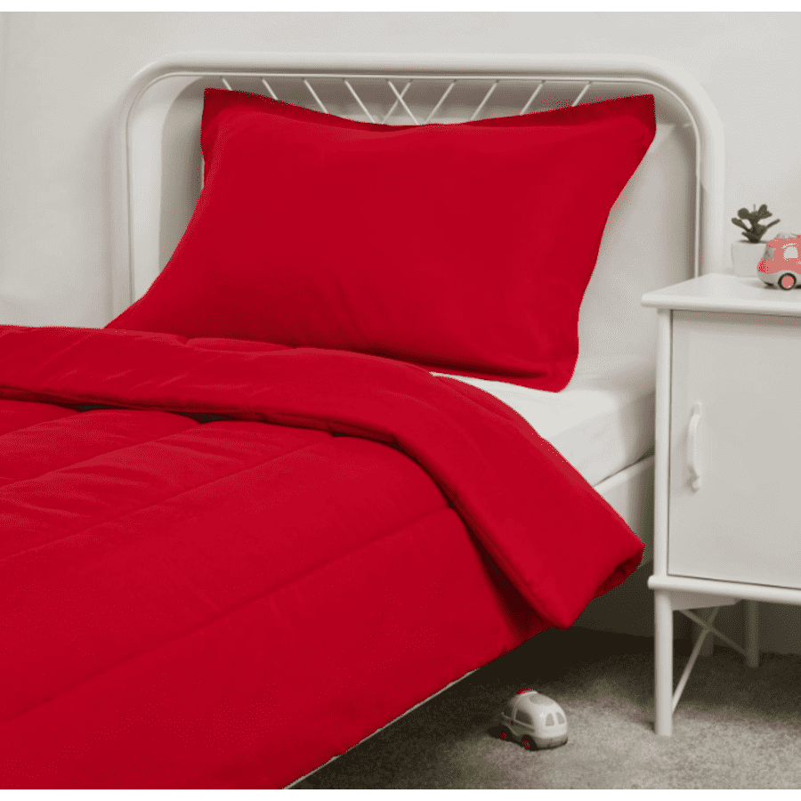 Amazon Basics 2-Piece Microfiber Kid's Comforter and Pillow Sham Set: $15