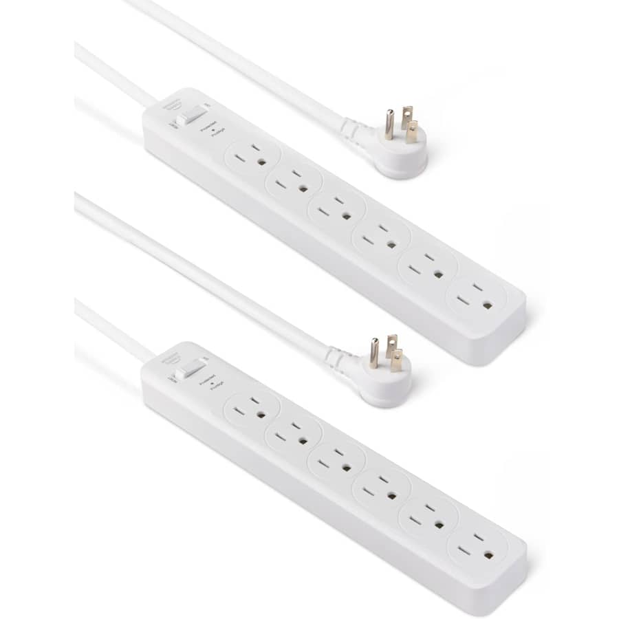 Amazon Basics 6-Outlet Surge Protector Power Strip 2-Pack: $4.42 Amazon Basics 6-Outlet Surge Protector Power Strip 2-Pack: $4.42