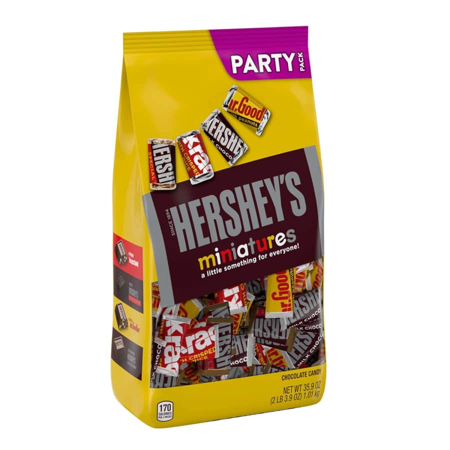Hershey Miniatures Assorted Chocolate Candy 35.9-oz. Party Pack: $10 via Subscribe & Save Hershey Miniatures Assorted Chocolate Candy 35.9-oz. Party Pack: $10 via Subscribe & Save