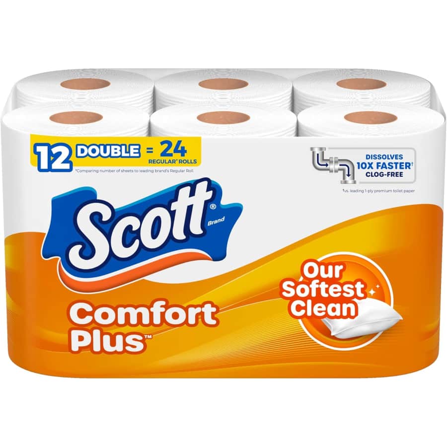 Scott ComfortPlus Double Roll Toilet Paper 12-Pack: $5 via Sub. & Save Scott ComfortPlus Double Roll Toilet Paper 12-Pack: $5 via Sub. & Save