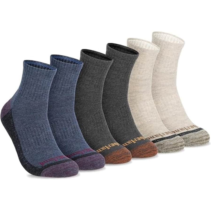 Timberland Men's Comfort Quarter Arch Support Padded Cushion Socks: $12
